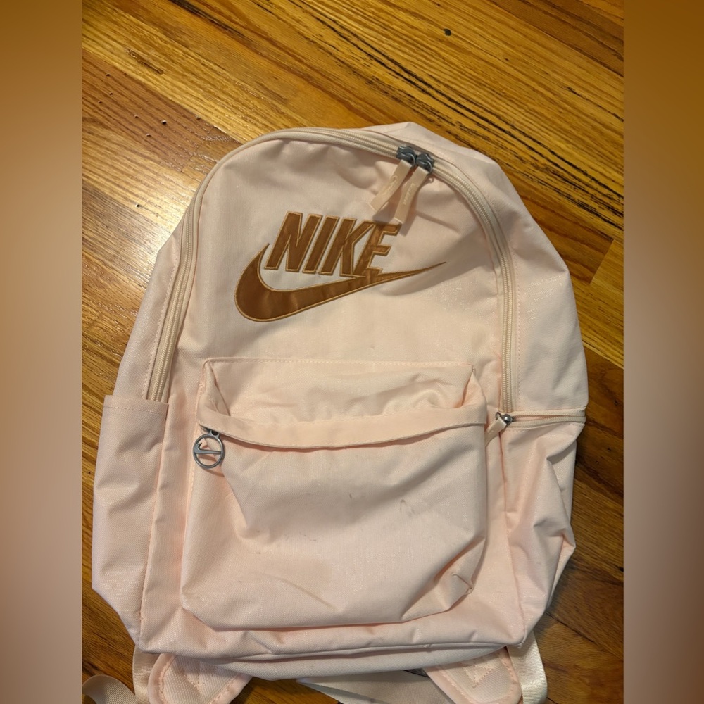 Nike Pink Backpack with Gold Logo